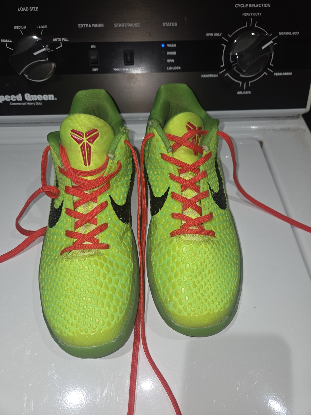 Nike Kids' Kobe Bright Green Basketball Shoes with Red & Green Laces